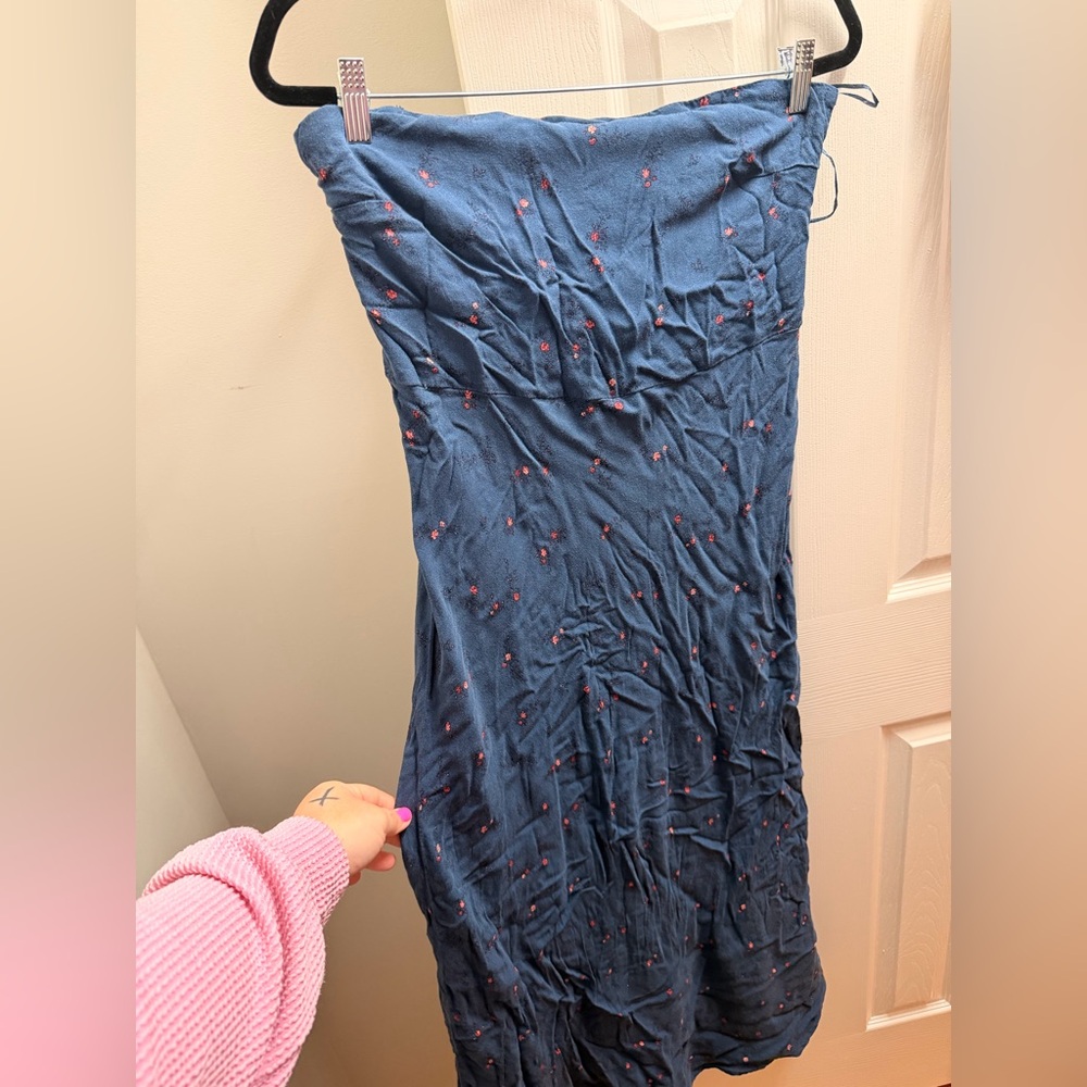 Aeropostale Navy Dress with Pink Floral Pattern